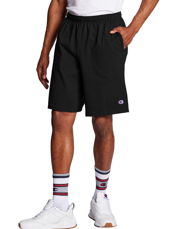 Champion Mens Shorts NZ - Classic Cotton Jersey Black ( 6582-ADHXB )